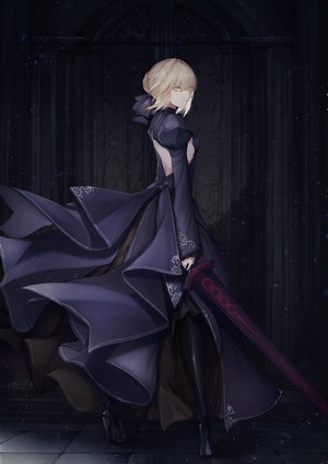 Saber Alter from Fate/Stay Night holding Excalibur