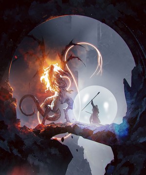 Gandalf fighting the Balrog from The Lord of the Rings