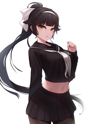 Takao from Azur Lane in a school uniform