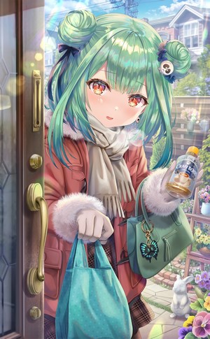 Uruha Rushia from Hololive holding shopping bags