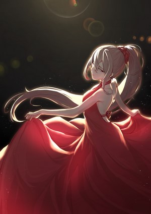 Jean Bart from Azur Lane in a red dress