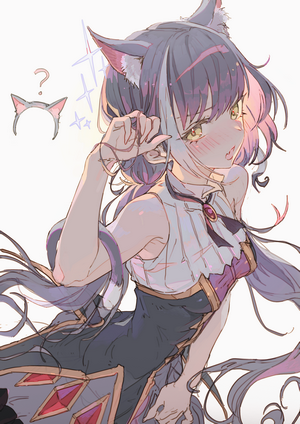 Kyaru in Elegant Dress with Cat Ears