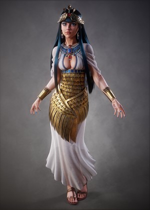 Woman in Egyptian-inspired attire