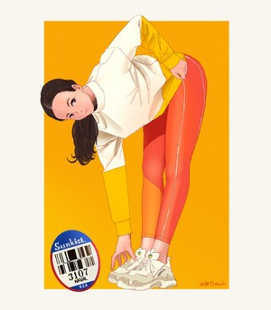 Woman stretching in athletic wear