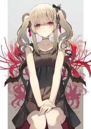 Anime girl with twintails and red eyes