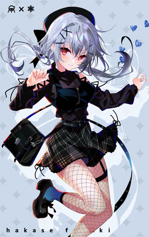 Anime girl with silver hair and red eyes