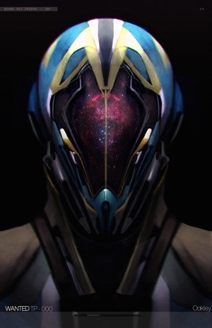 Futuristic helmet with galaxy visor