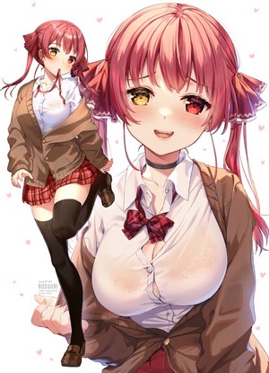 Houshou Marine from Hololive, artwork by Rosuuri