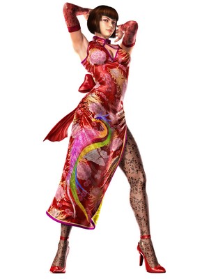 Anna Williams from Tekken in a red dress