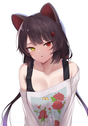 Kuki Panda Portrait with Heterochromia and Animal Ears