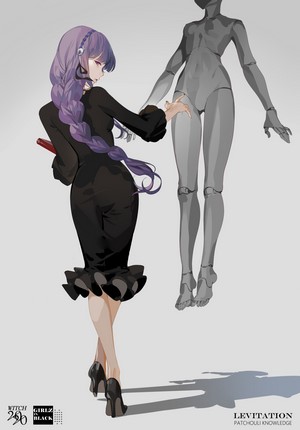 Patchouli Knowledge from Touhou Project with a mannequin