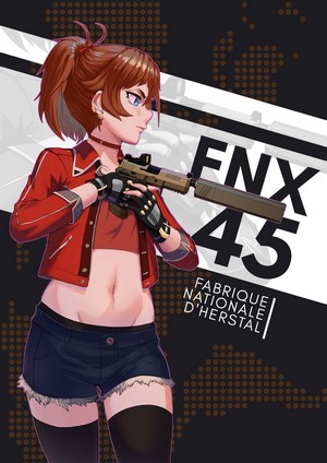 Anime girl with FNX 45 pistol