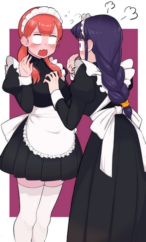 Komi Shouko and Hitohito Tadano in Maid Outfits