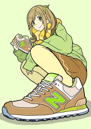 Anime girl with New Balance shoes