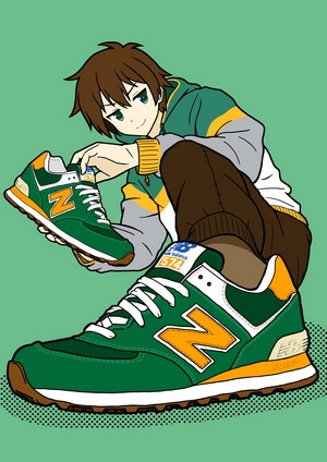 Kazuma from KonoSuba with New Balance sneakers