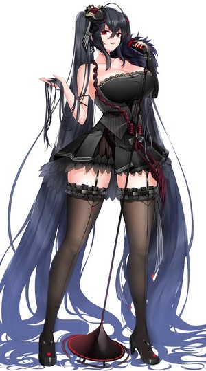 Taihou from Azur Lane holding a microphone