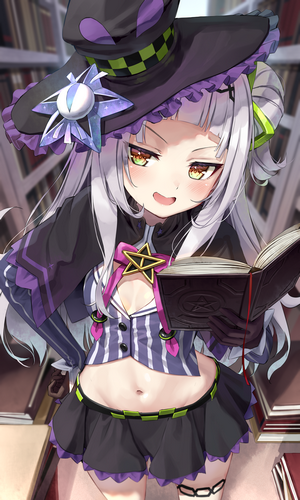 Murasaki Shion from Hololive reading a book