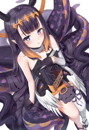 Ninomae Inanis from Hololive holding a book