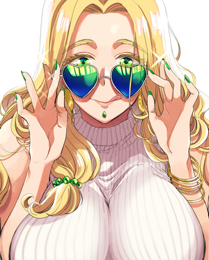 Quetzalcoatl from Fate/Grand Order wearing sunglasses
