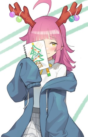 Rina Tennoji from Love Live! with Christmas Antlers