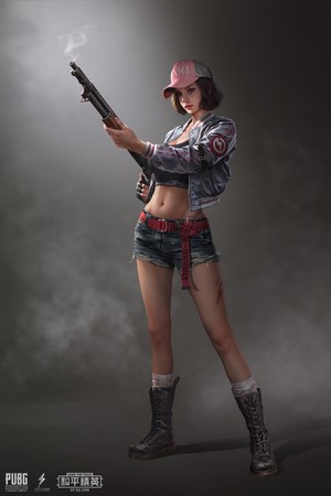 Girl with shotgun from PUBG