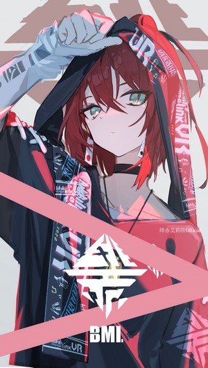 Redhead Anime Girl Digital Portrait by QTian