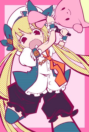 Anzu Futaba holding a pink plush toy