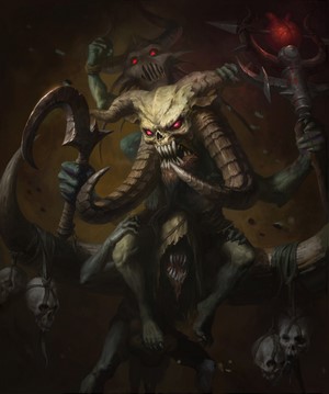 Diablo Immortal Demon Creature with Skulls