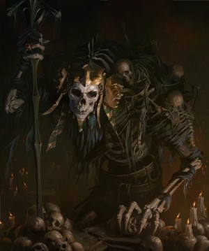 Diablo Immortal Skull Masked Figure with Skulls