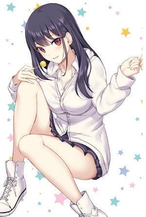 Ikomochi Anime Girl with Lollipop and School Uniform