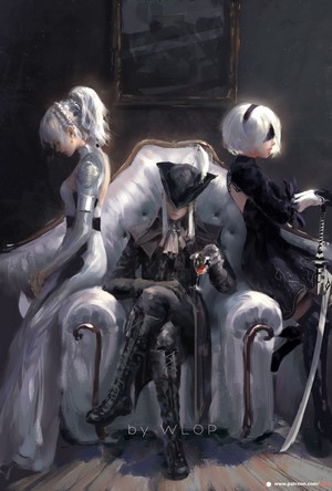 Lady Maria and 2B from WLOP's fan art