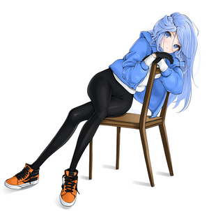 Anime girl in yoga on sale pants