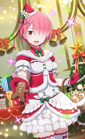 Ram from Re:Zero in a Santa costume
