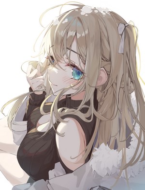 Anime girl with blonde hair and blue eyes