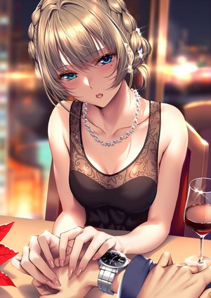 Kaede Takagaki in a black dress at a restaurant
