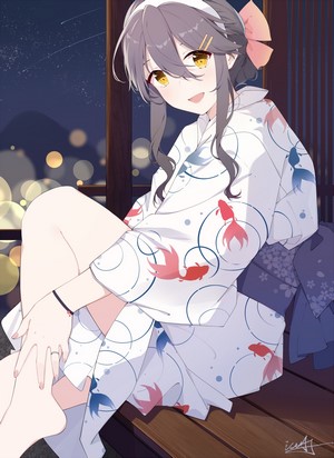 Haruna from Kantai Collection in Yukata