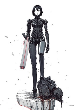 Sanakan from Blame! with a sword