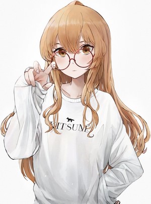 Aisaka Taiga in White Sweater and Glasses