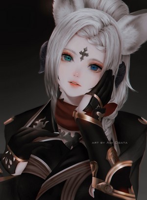 Au Ra girl with heterochromia by Aoi Ogata