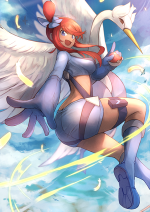 Girl with a bird and a Pokeball