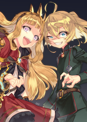Tanya Degurechaff and Cagliostro from Granblue Fantasy
