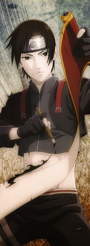 Sai from Naruto Shippuden drawing on his arm