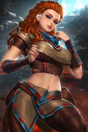 Aloy from Horizon Zero Dawn Digital Art Portrait