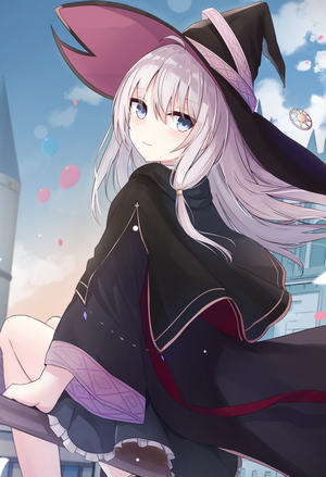 Elaina from Majo no Tabitabi wearing a witch hat