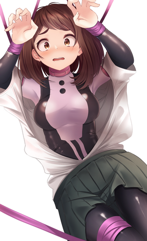 Uraraka Ochako Bondaged in School Uniform