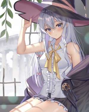 Elaina from Majo no Tabitabi wearing a witch hat
