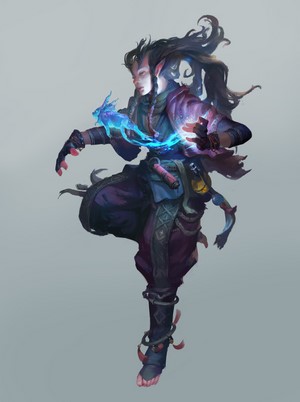 Fantasy art of a character casting magic