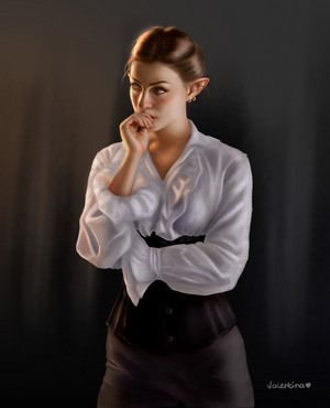 Artwork of a woman with elf ears