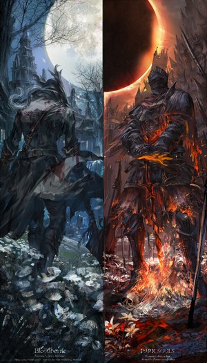 Bloodborne and Dark Souls 3 Artwork