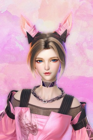 Gongsun Li Digital Portrait with Cat Ears